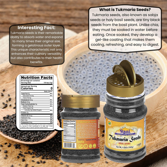 Rani Tukmaria  (Natural Holy Basil Seeds) {4 Sizes Available}