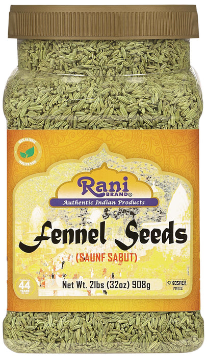 Rani Fennel (Saunf) Seeds Whole, Indian Spice 32oz (2lbs) 908g PET Jar ~ All Natural | Gluten Friendly | NON-GMO | Kosher | Vegan