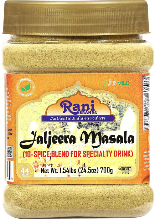 Rani Jal Jeera Masala (14-Spice blend for Spicy Indian Drink) 24.5oz (1.54lbs) 700g PET Jar ~ All Natural | Vegan | No Colors | Gluten Friendly | NON-GMO | Kosher | Indian Origin