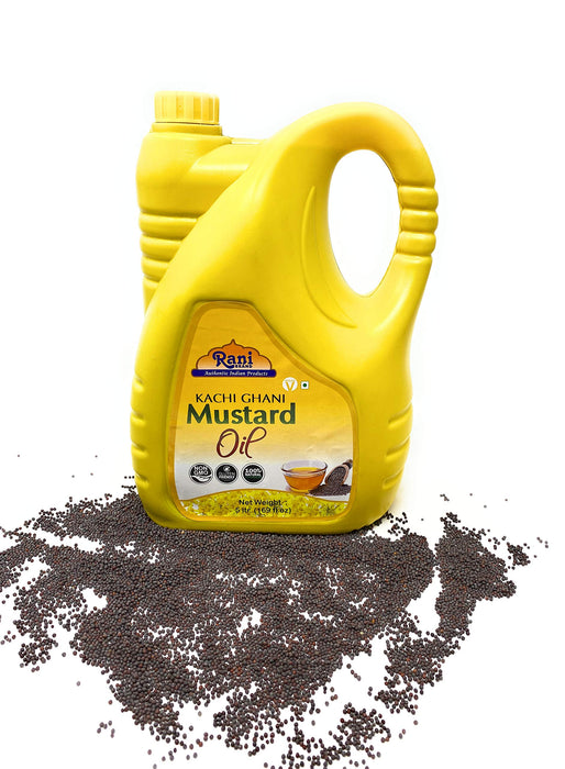 Rani Mustard Oil (Kachi Ghani) 169 Ounce (5 Liter) NON-GMO | Gluten Free | Kosher | Vegan | 100% Natural