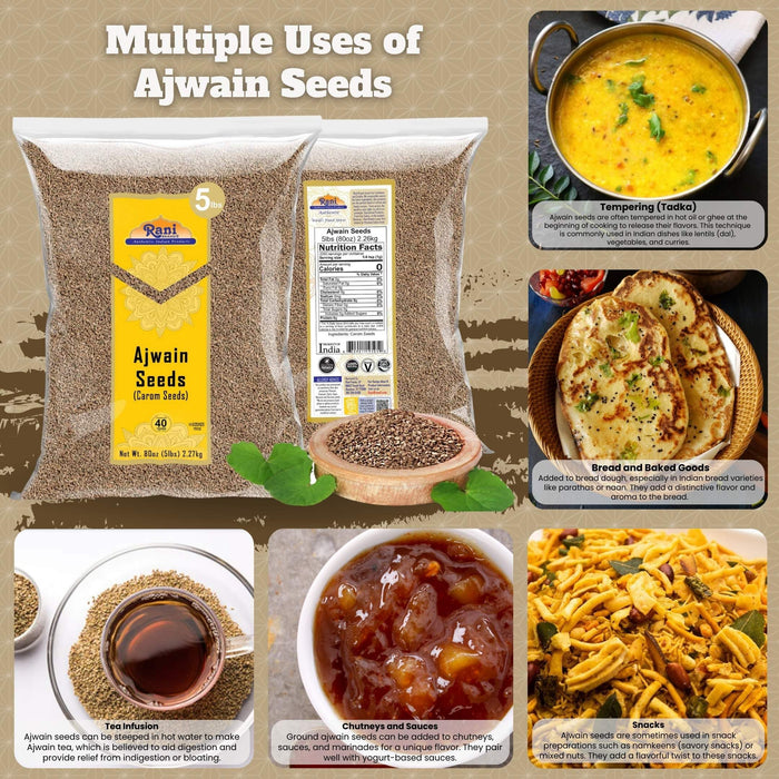 Rani Ajwain Seeds (Carom Bishops Weed) Spice Whole {9 Sizes Available}