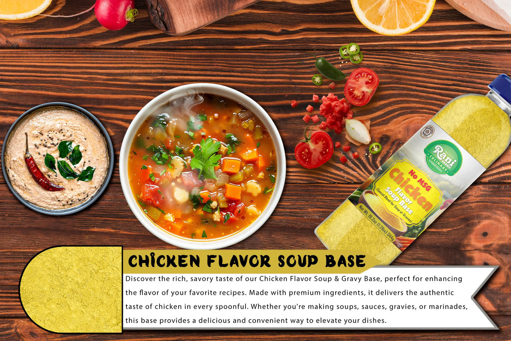 Rani Premium Chicken Base (Special Blend for Soup or Gravies) 19.2oz (1.2lbs) 544g PET Jar ~ All Natural | Gluten Friendly | NON-GMO | Kosher | Vegan | Product of USA