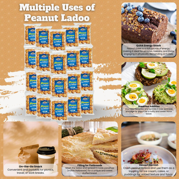 Rani Peanut Ladoo (Round Peanut Brittle Candy) 7oz (200g) x Pack of 20 ~ All Natural | Vegan | Kosher | No colors | Gluten Friendly | Indian Origin