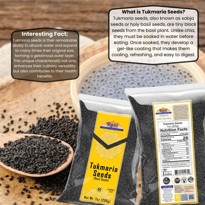 Rani Tukmaria  (Natural Holy Basil Seeds) {4 Sizes Available}