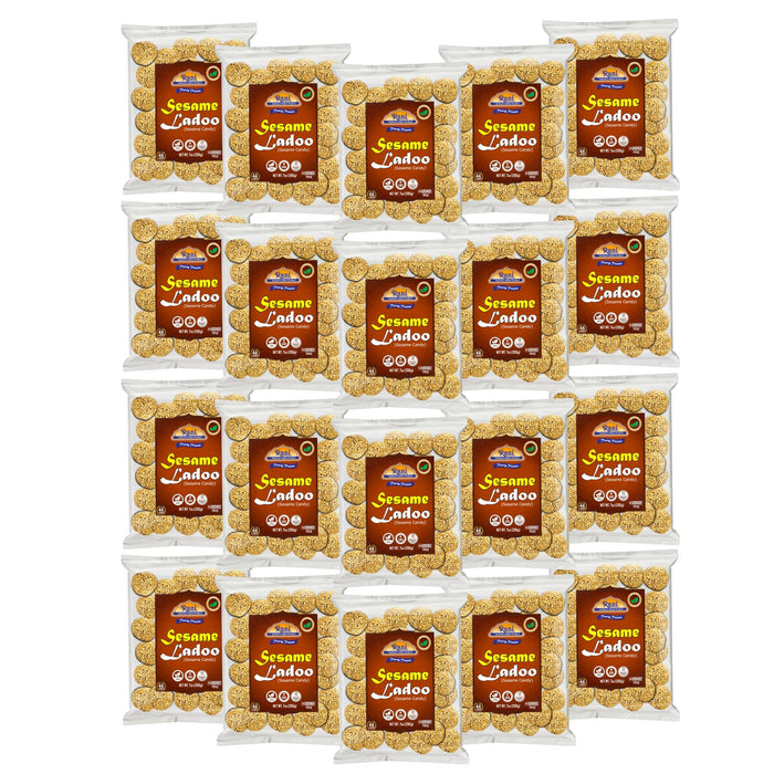 Rani Sesame Ladoo (Round Sesame Brittle Candy) 7oz (200g) x Pack of 20 ~ All Natural | Vegan | No colors | Gluten Friendly | Indian Origin