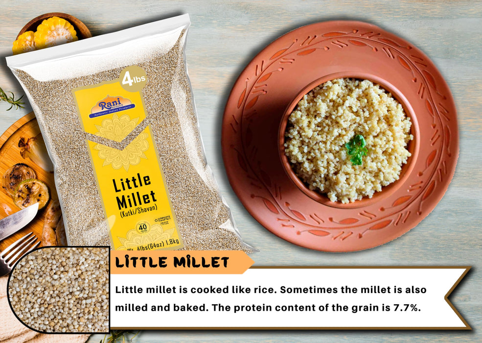 Rani Little Millet (Panicum Sumatrense) Whole Ancient Grain Seeds, 64oz (4lbs) 1.81kg~All Natural | Gluten Friendly | NON-GMO | Kosher | Vegan | Indian Origin