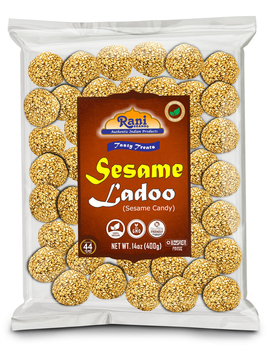 Rani Sesame Ladoo (Round Sesame Brittle Candy) 14oz (400g) ~ All Natural | Vegan | Kosher | No colors | Gluten Friendly | Indian Origin