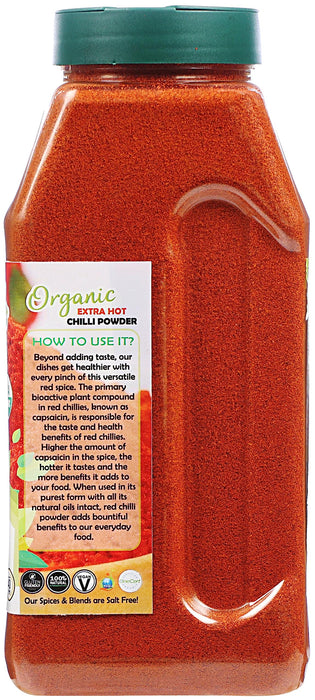 Rani Organic Extra Hot Chilli Powder (Hot Mirchi Ground) 16oz (1lb) 454g PET Jar ~ All Natural | Vegan | Gluten Friendly | NON-GMO | Indian Origin | USDA Certified Organic