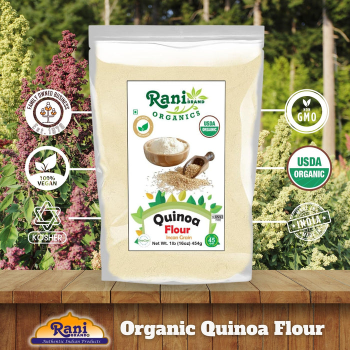 Rani Organic Quinoa Flour (Incan Grain) 16oz (1lb) 454g ~ All Natural | Vegan | Gluten Friendly | NON-GMO | Kosher | Indian Origin | USDA Certified Organic