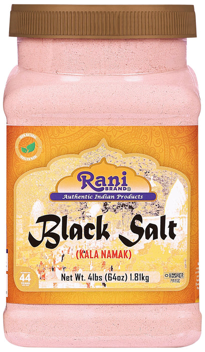 Rani Black Salt Powder (Kala Namak) Mineral 64oz (4lbs) 1.81kg Bulk PET Jar ~ Unrefined, Pure and Natural | Vegan | Gluten Friendly | Kosher | Indian Origin