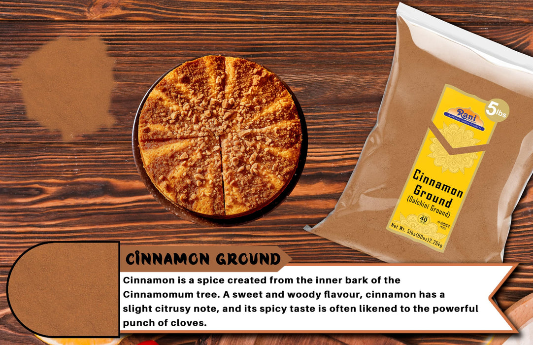 Rani Cinnamon Powder (Ground) Spice 80oz (5lbs) 2.27kg Bulk ~ All Natural | Salt-Free | Vegan | No Colors | Gluten Friendly | NON-GMO | Kosher