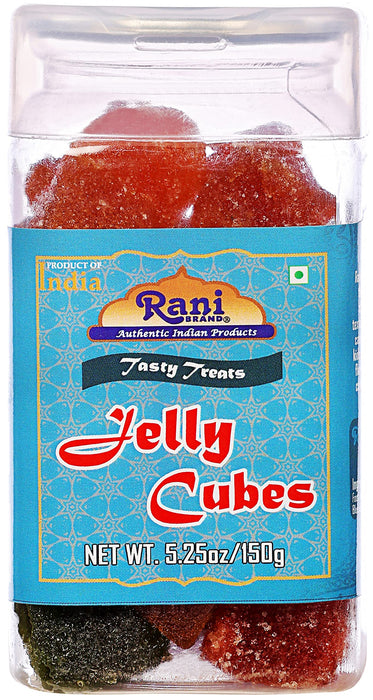 Rani Jelly Cubes 5.25oz (150g) Vacuum Sealed, Easy Open Top, Resealable Container ~ Indian Tasty Treats | Vegan | Gluten Friendly | NON-GMO | Indian Origin