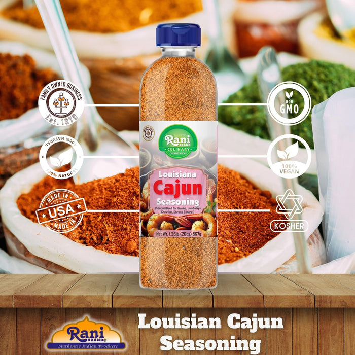 Rani Louisiana Cajun Seasoning (Special Blend for Gumbo, Jambalaya Crawfish, Shrimp) 20oz (1.25lbs) 567g PET Jar ~ All Natural | Gluten Friendly | NON-GMO | Kosher | Vegan | Product of USA