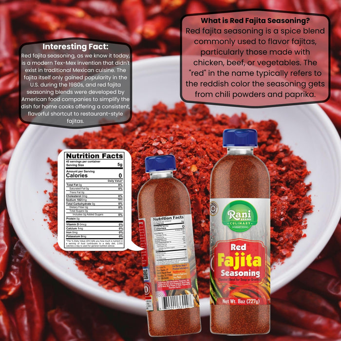 Rani Red Fajita Seasoning (Special Blend for Soup or Gravies) 8oz (227g) PET Jar ~ All Natural | Gluten Friendly | NON-GMO | Kosher | Vegan | Product of USA