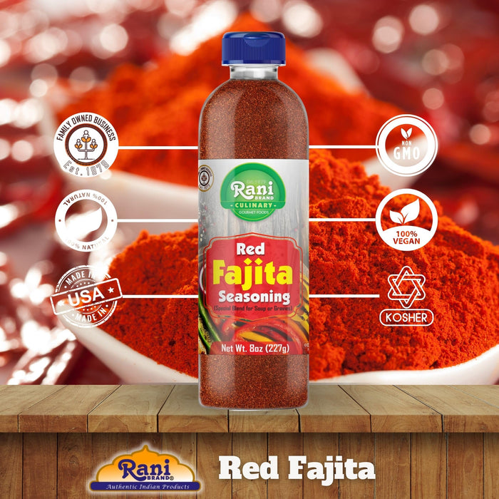 Rani Red Fajita Seasoning (Special Blend for Soup or Gravies) 8oz (227g) PET Jar ~ All Natural | Gluten Friendly | NON-GMO | Kosher | Vegan | Product of USA