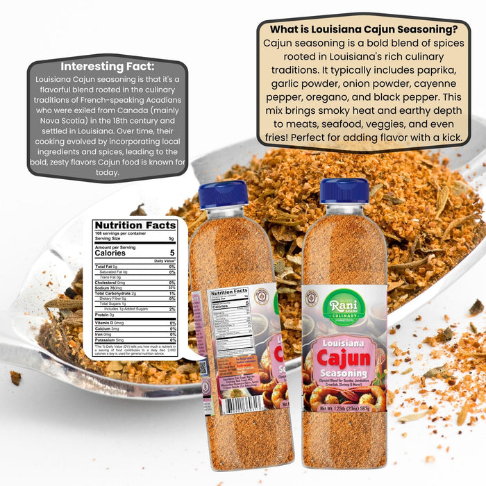 Rani Louisiana Cajun Seasoning (Special Blend for Gumbo, Jambalaya Crawfish, Shrimp) 20oz (1.25lbs) 567g PET Jar ~ All Natural | Gluten Friendly | NON-GMO | Kosher | Vegan | Product of USA