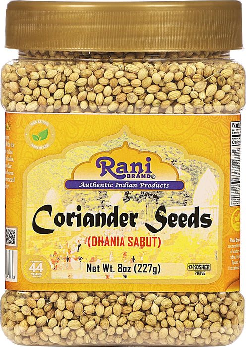 Rani Coriander (Dhania) Seeds Whole, Indian Spice 8oz (227g) ~ All Natural ~ Gluten Friendly | NON-GMO | Vegan | Kosher | Indian Origin