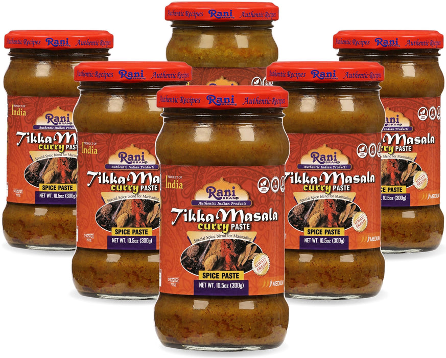 Rani Tikka Masala Cooking Spice Paste 10.5oz (300g) Glass Jar, Pack of 5+1 FREE ~ No Colors | All Natural | NON-GMO | Kosher | Vegan | Gluten Free