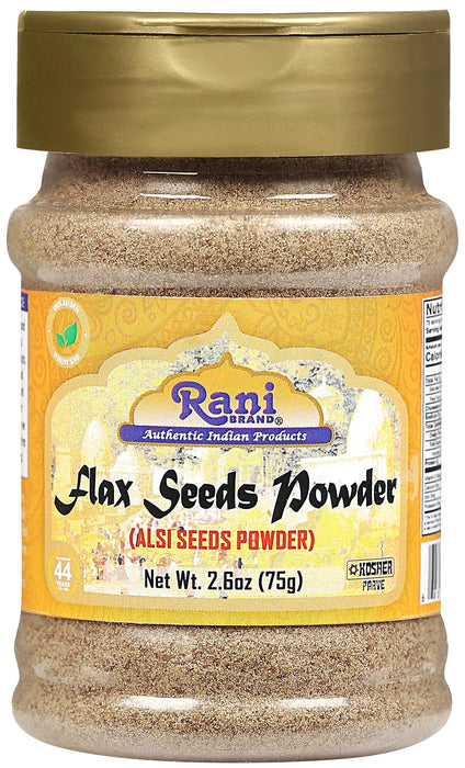 Rani Flax Seeds Powder (Alsi, Linum usitatissimum) 2.6oz (75g) PET Jar | All Natural ~ Gluten Free Ingredients | Non-GMO | Kosher | Vegan | Indian Origin