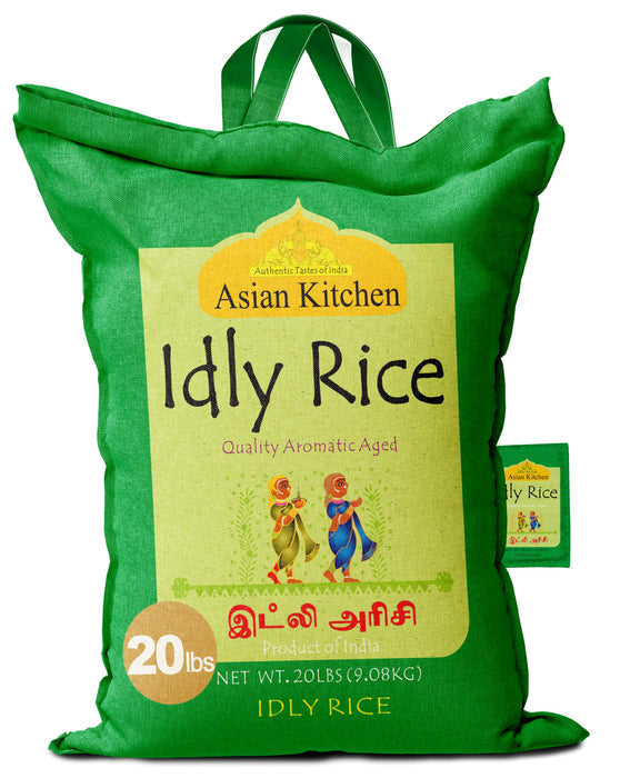 Asian Kitchen Idly (Idli) Rice 20-Pound Bag, 20lbs (9.08kg) Short Grain Rice ~ All Natural | Gluten Friendly | Vegan | Indian Origin | Export Quality