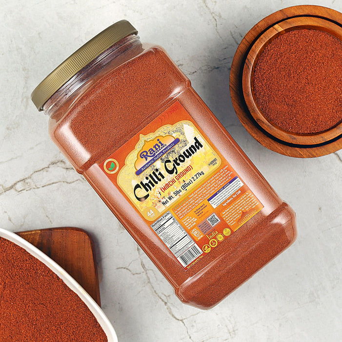 Rani Chilli Powder (Mirchi) Ground Indian Spice 80oz (5lbs) 2.27kg Bulk PET Jar ~ All Natural | Salt-Free | Vegan | Gluten Friendly | Kosher | NON-GMO