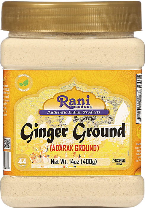 Rani Ginger (Adarak) Powder Ground, Spice 14oz (400g) PET Jar ~ Natural | Vegan | Gluten Friendly | NON-GMO | Kosher | Indian Origin