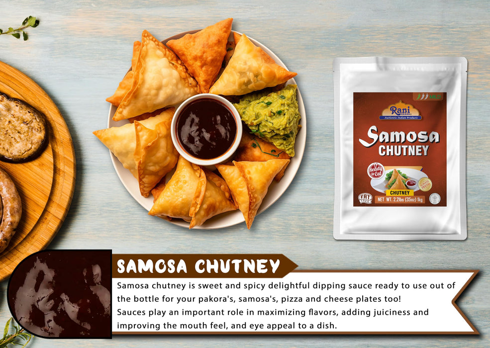 Rani Samosa Chutney (Sweet, Sour & Spicy Dipping Sauce) 35oz (2.2lbs) 1kg Bulk, Ready to eat, Vegan ~ Gluten Free | NON-GMO | No Colors | Indian Origin