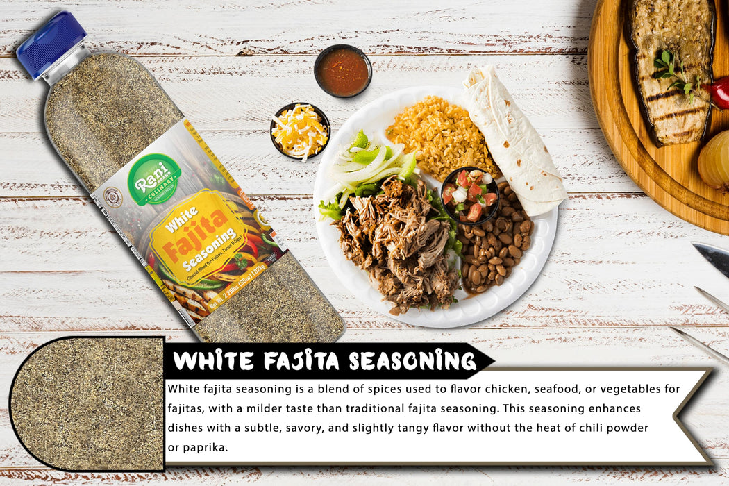Rani White Fajita Seasoning (Special Blend for Fajitas, Tacos & Dips) 20oz (1.25lbs) 567g PET Jar ~ All Natural | Gluten Friendly | NON-GMO | Kosher | Vegan | Product of USA