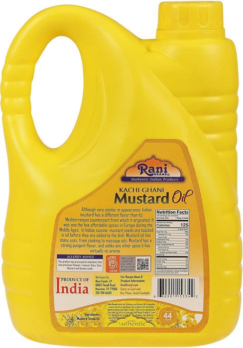 Rani Mustard Oil (Kachi Ghani) 67.6 Ounce (2 Liter) Pack of 2, NON-GMO | Gluten Free | Kosher | Vegan | 100% Natural