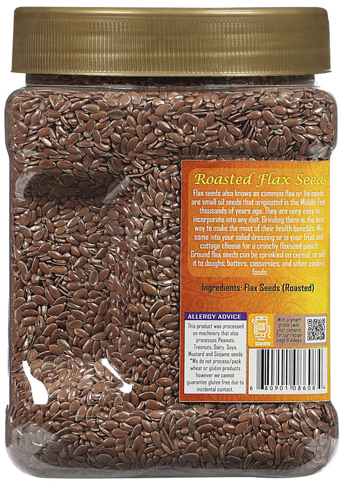 Rani Roasted Flax Seeds (Alsi, Linum usitatissimum) 21oz (1.3lbs) 600g PET Jar ~ All Natural | Gluten Friendly | Non-GMO | Kosher | Vegan | Indian Origin