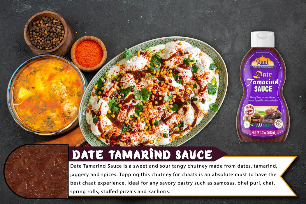 Rani Dates & Tamarind Sauce 7oz (200g) Glass Jar, Ready to eat 10.5oz (300g) Vegan ~ Gluten Free | NON-GMO | Kosher | No Colors | Indian Origin