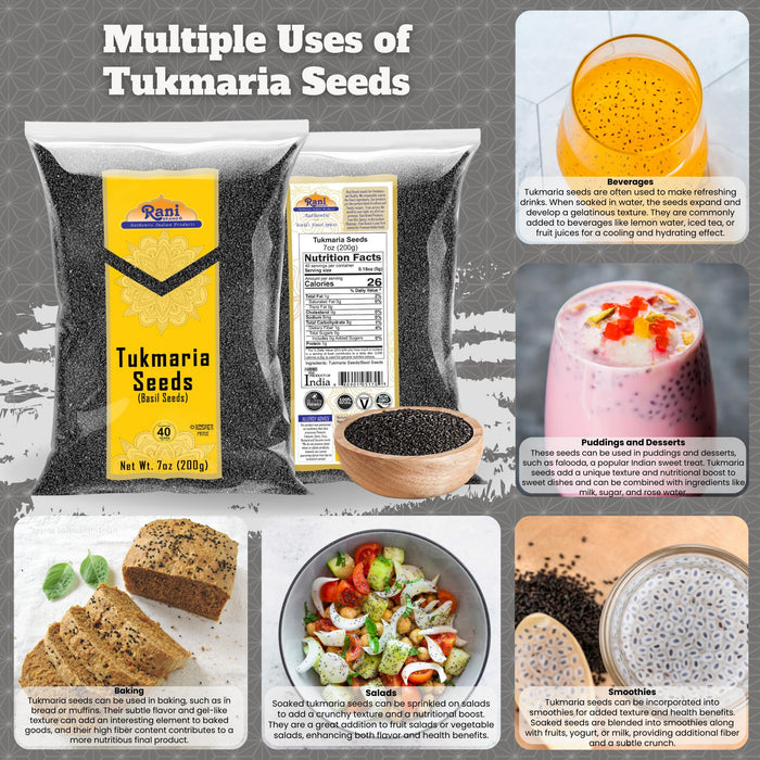 Rani Tukmaria  (Natural Holy Basil Seeds) {4 Sizes Available}