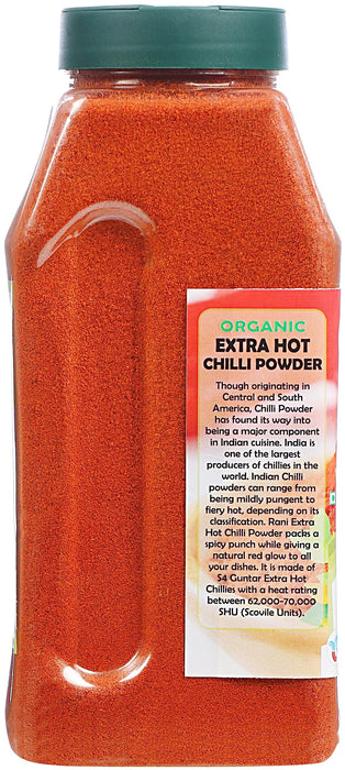 Rani Organic Extra Hot Chilli Powder (Hot Mirchi Ground) 16oz (1lb) 454g PET Jar ~ All Natural | Vegan | Gluten Friendly | NON-GMO | Indian Origin | USDA Certified Organic