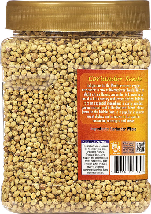 Rani Coriander (Dhania) Seeds Whole, Indian Spice 8oz (227g) ~ All Natural ~ Gluten Friendly | NON-GMO | Vegan | Kosher | Indian Origin
