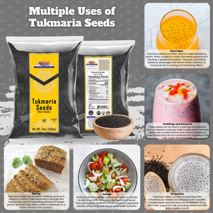 Rani Tukmaria  (Natural Holy Basil Seeds) {4 Sizes Available}