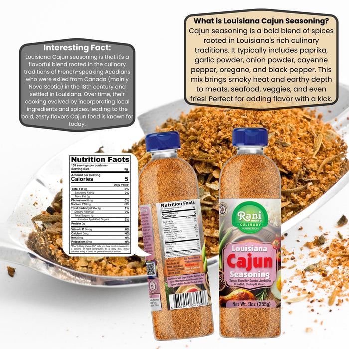 Rani Louisiana Cajun Seasoning (Special Blend for Soup or Gravies) 9oz (255g) PET Jar ~ All Natural | Gluten Friendly | NON-GMO | Kosher | Vegan | Product of USA