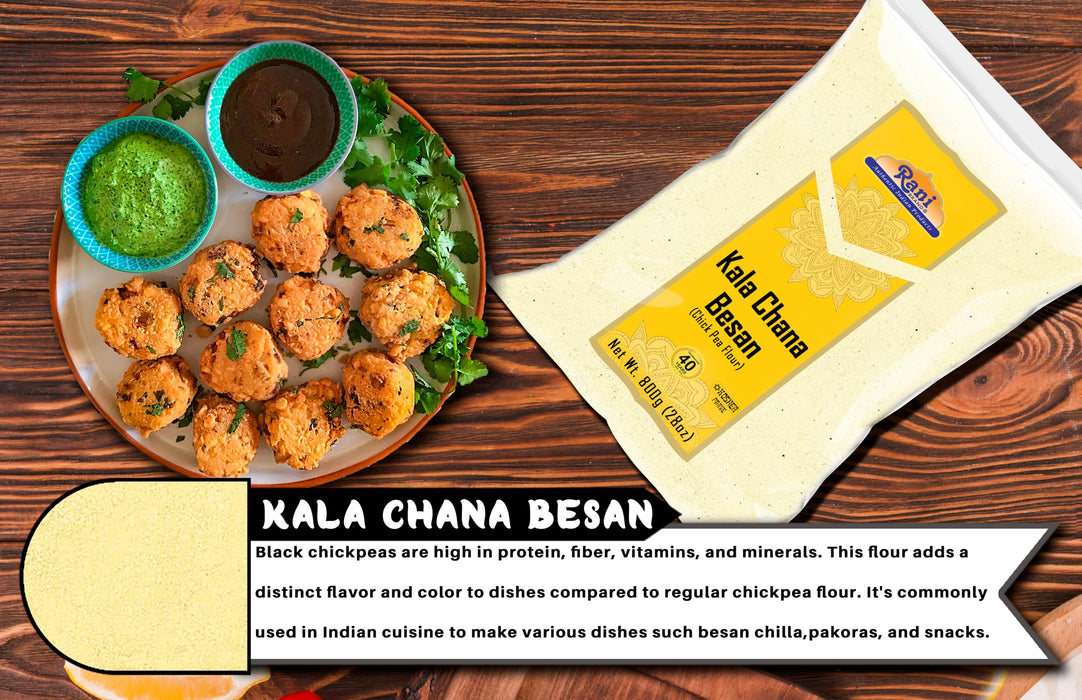 Rani Kala Chana Besan (Chick Peas Flour) 28oz (1.75lbs) 800g ~ All Natural | Vegan | Gluten Friendly | NON-GMO | Kosher | Indian Origin