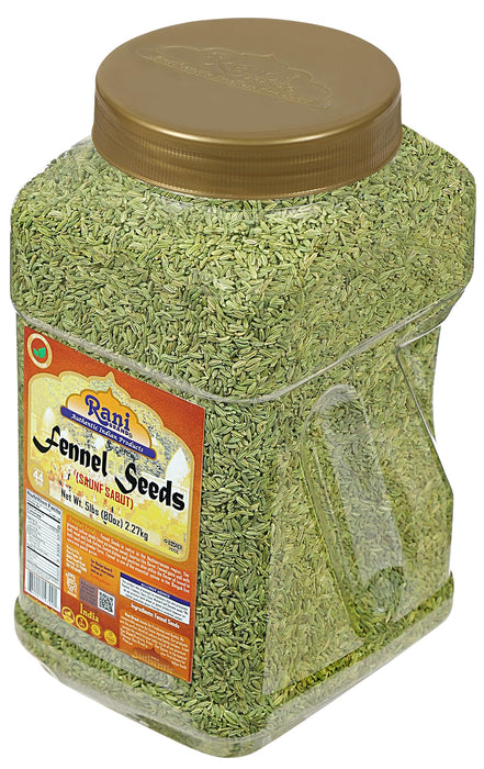 Rani Fennel (Saunf) Seeds Whole, Indian Spice 80oz (5lbs) 2.27kg Bulk PET Jar ~ All Natural | Gluten Friendly | NON-GMO | Vegan | Kosher | Indian Origin