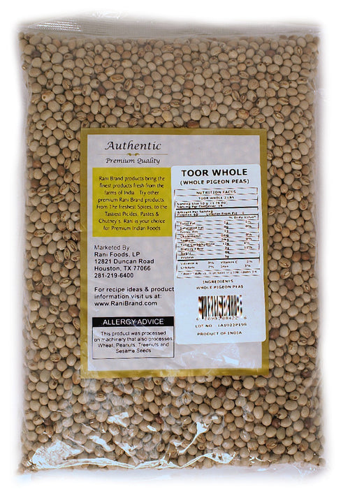 Rani Toor (Pigeon Peas) Whole 2lbs (32oz) ~ All Natural | Gluten Friendly | NON-GMO | Vegan | Indian Origin