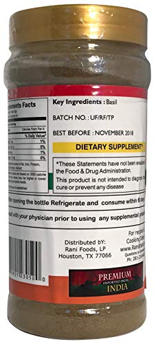 Rani Tulsi Leaf (Holi Basil / Ocimum sanctum) Supplement Powder 6oz (172g) ~ Vegan | Gluten Free Ingredients | NON-GMO | No Colors | Indian Origin