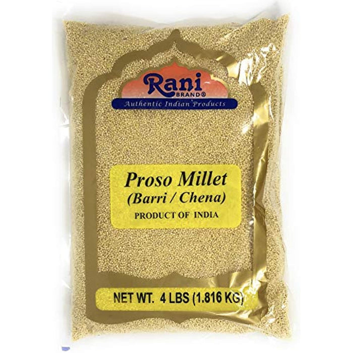 Rani Proso Millet (Panicum Millaceum) Whole Ancient Grain Seeds 4 Pound, 4lbs (64oz) ~ All Natural | Gluten Friendly | NON-GMO | Vegan | Indian Origin | Barri / Chena / Variga / Baragu
