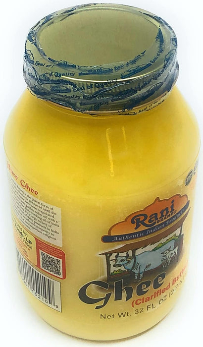 Rani Ghee Pure & Natural from Grass Fed Cows (Clarified Butter) 32oz(2lbs) 908g ~ Glass Jar | Paleo Friendly | Keto Friendly | Gluten Free