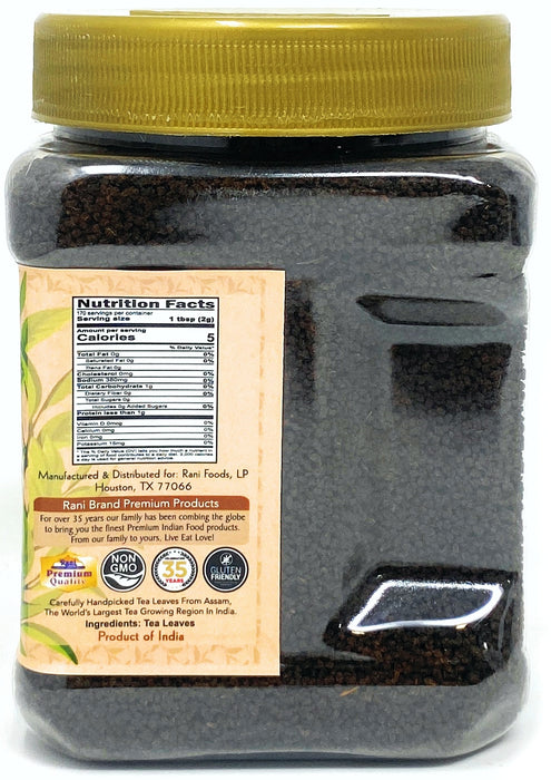 Rani Assam Tea (Indian Loose Leaf Bold Black Tea) 12oz (340g) PET Jar ~ All Natural | Vegan | Gluten Friendly | Salt & Sugar Free | NON-GMO | No Color