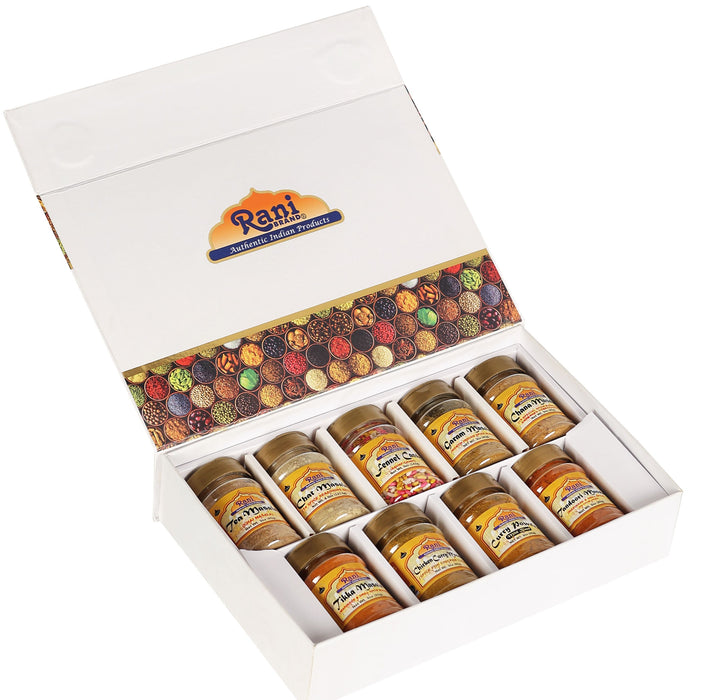 Rani Essential Indian Spice Blends (Masala) 9 Bottle Gift Box Set, Average Weight per Bottle 3oz (85g), Indian Cooking, Makes a Great Gift!