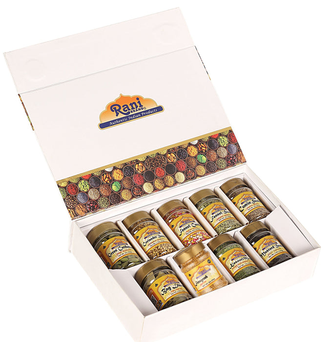 Rani Essential Indian Whole Spices 9 Bottle Gift Box Set, Average Weight per Bottle 3oz (85g), Indian Cooking, Makes a Great Gift!