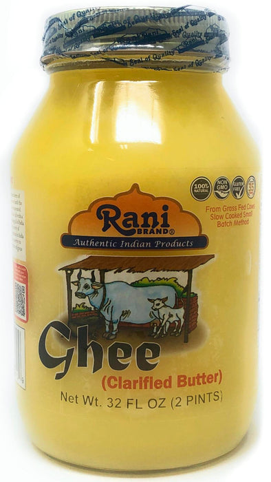 Rani Ghee Pure & Natural from Grass Fed Cows (Clarified Butter) 32oz (2lbs) 908g ~ Glass Jar | Keto Friendly | Gluten Free | Product of USA