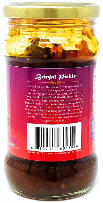 Rani Brinjal (Eggplant) Pickle Mild (Achar,Indian Relish) 10.5oz ~ Glass Jar, All Natural | Gluten Free | NON-GMO | No Colors | Indian Origin