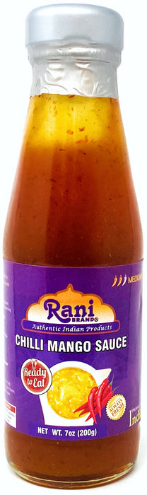 Rani Chilli Mango Sauce (Sweet & Spicy Dipping Sauce) 7oz (200g) Glass Jar, Ready to eat, Vegan ~ Gluten Free | NON-GMO | Indian Origin