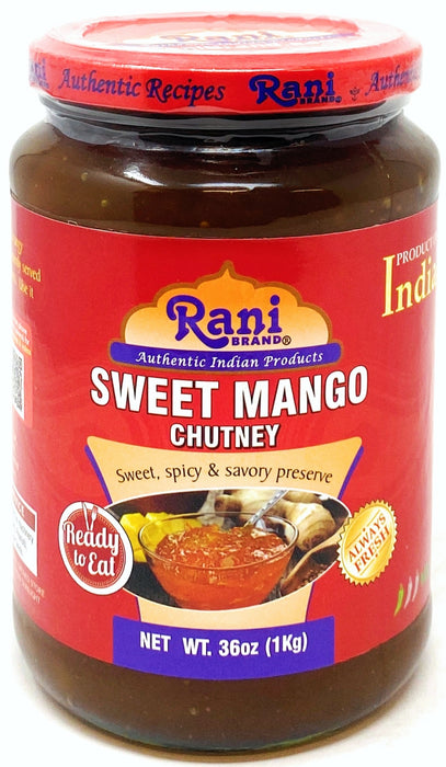 Rani Sweet Mango Chutney (Indian Preserve) 36oz (2.2lbs) 1kg Value Pack, Glass Jar, Ready to eat, Vegan ~ Gluten Free, All Natural, NON-GMO