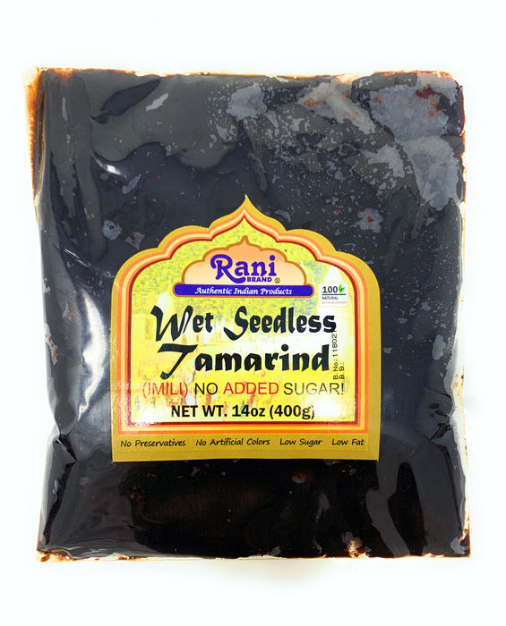 Rani Tamarind, Wet Seedless Block/Slab (Imli) 14oz (400g) ~ All Natural | No added sugar | Vegan | Gluten Free | NON-GMO | Indian Origin
